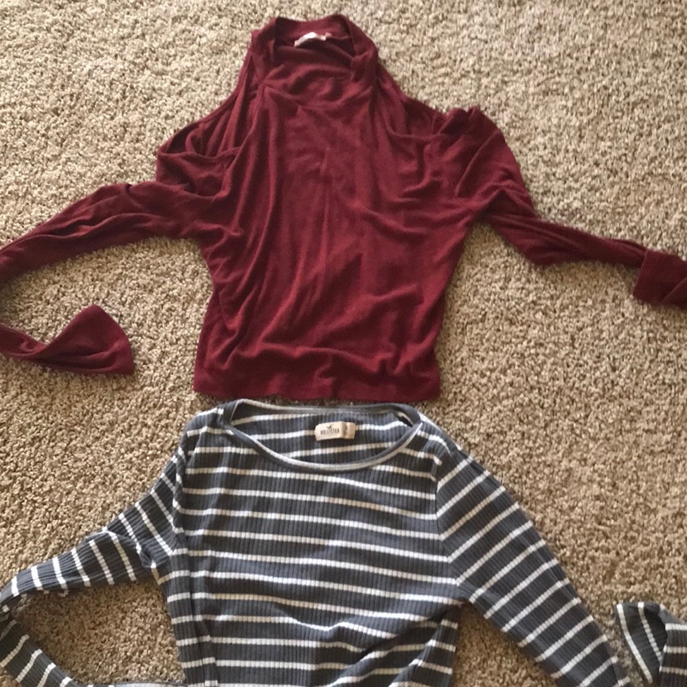 TWO VERY CUTE LONG SLEEP CROP TOPS